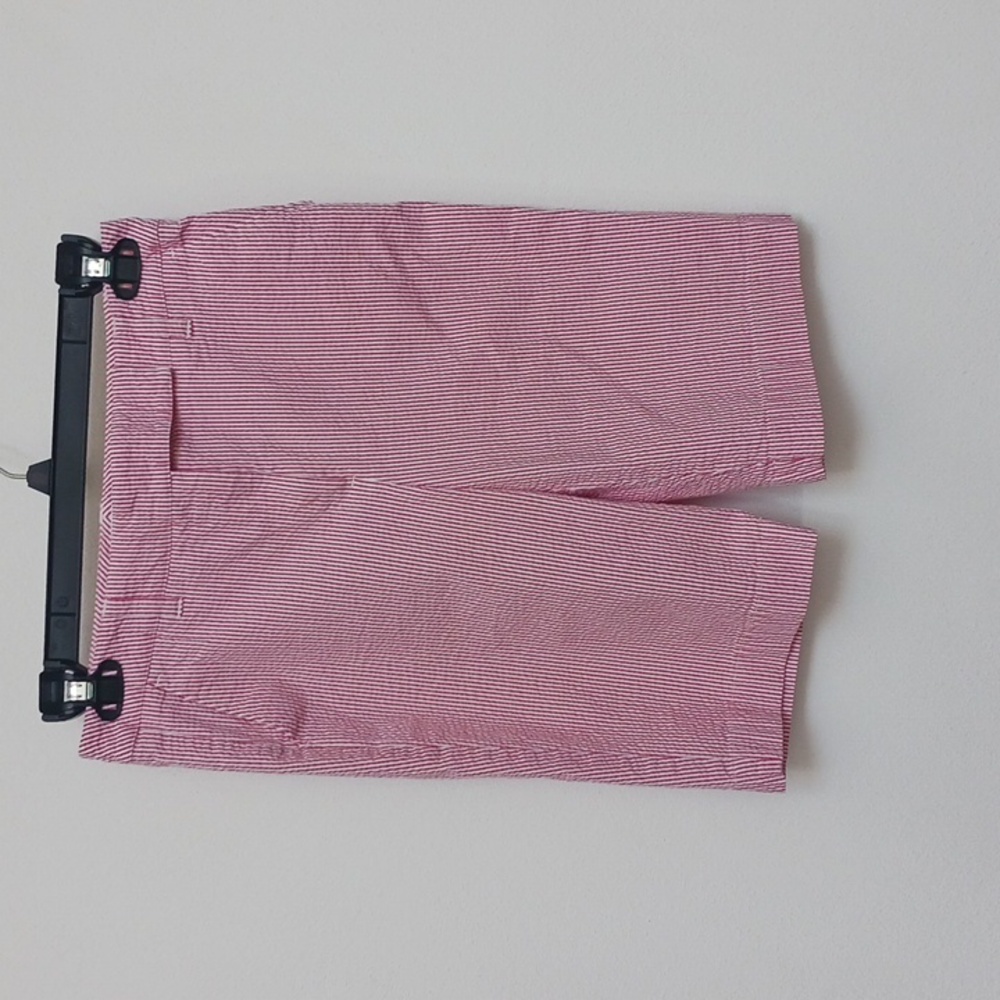 Talbots Stretch Petite Pink, White Seersucker Shorts Size 10 Spring Summer